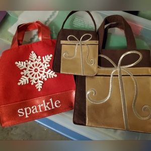 Lot of 3 Bath & Body Works retired felt gift bags